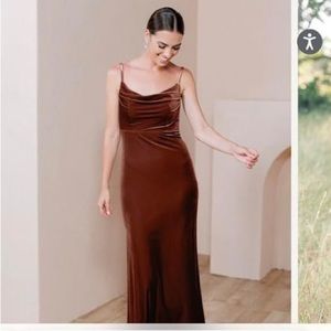 Revelry Skye Velvet Dress Teracotta